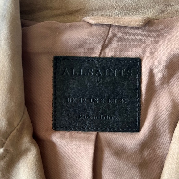 All Saints Balfern Suede Tassel Jacket in sz 8 - Picture 8 of 15